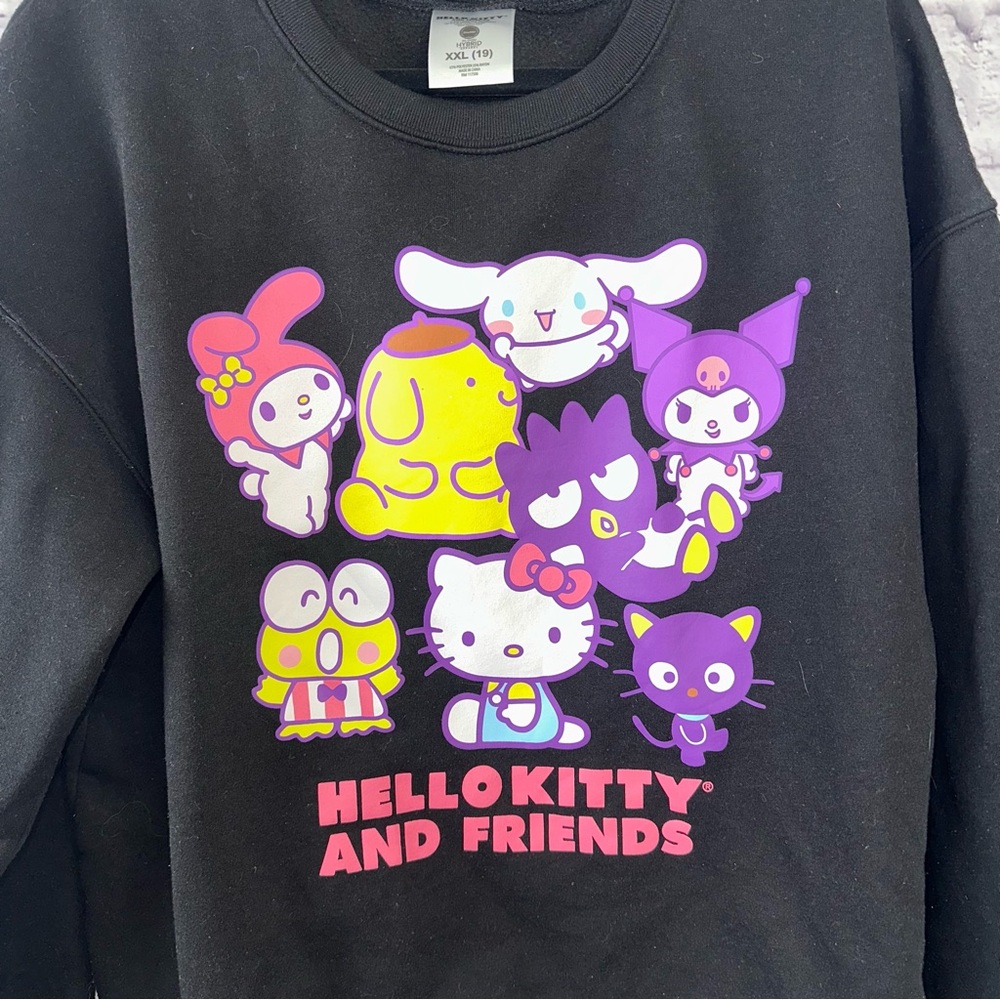 Hello Kitty and Friends Graphic Sweatshirt Black XXL Sanrio Hybrid Apparel - Picture 2 of 9